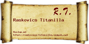 Raskovics Titanilla névjegykártya